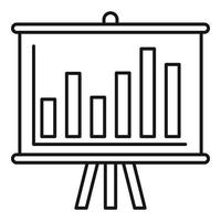 Graph bar banner icon, outline style vector