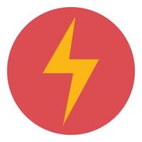 Lightning bolt in circle icon, flat style vector