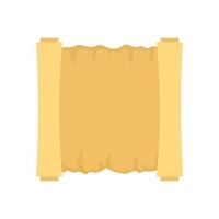 Ancient papyrus icon, flat style vector