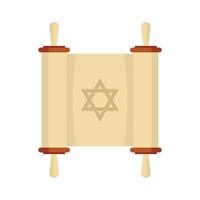 Torah papyrus icon, flat style vector