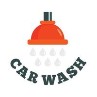 Water drop car wash logo, flat style vector