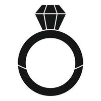Luxury diamond ring icon, simple style vector