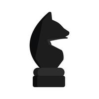 Black horse piece icon, flat style vector