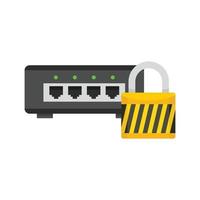 Router protected icon, flat style vector