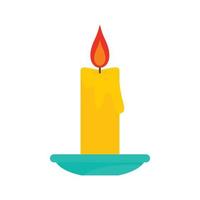 Burning candle icon, flat style vector