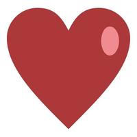 Red holiday heart icon, flat style vector