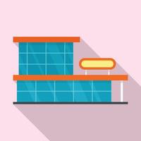 icono de centro comercial de escaparate, estilo plano vector