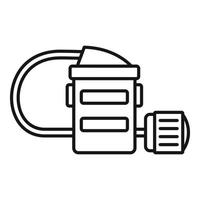 Mine flashlight icon, outline style vector