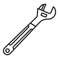 Adjustable wrench icon, outline style vector