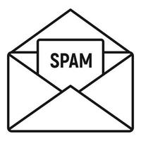 Mail spam icon, outline style vector
