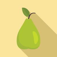 Whole pear icon, flat style vector