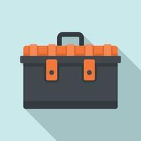 Tool box icon, flat style vector