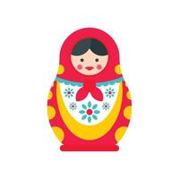 Ornate nesting doll icon, flat style vector