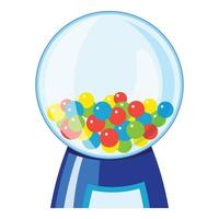 Machine gumball icon, cartoon style vector