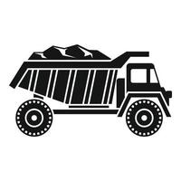 Coal dump truck icon, simple style vector