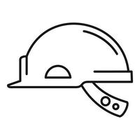 icono de casco de trabajador de mina, estilo de esquema vector