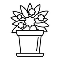 icono de planta de interior de flores, estilo de esquema vector