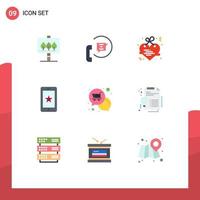 9 Universal Flat Color Signs Symbols of notification ireland hanging cell mobile Editable Vector Design Elements