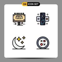 Stock Vector Icon Pack of 4 Line Signs and Symbols for info moon sale board tarot cross Editable Vector Design Elements