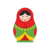 icono de muñeca de anidación, estilo plano vector