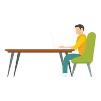 Man work at table icon, flat style vector