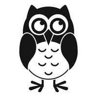 Funny owl icon, simple style vector