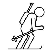 Biathlon skiing icon, outline style vector