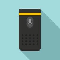 Smart speaker control icon, flat style vector