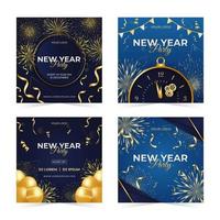 New Year Party Social Media Posts vector