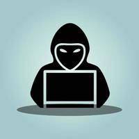 hacker using laptop Vector illustration