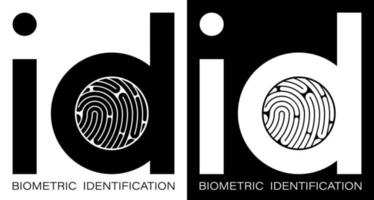 icono de huella dactilar para aplicaciones de identificación móvil. identificación biométrica de datos humanos. patrón único en el dedo. Dispositivos de búsqueda para escanear datos. vector