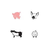 cerdo, icono, y, símbolo, vector, ilustración vector