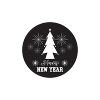 feliz año nuevo logotipo ilustración vectorial vector