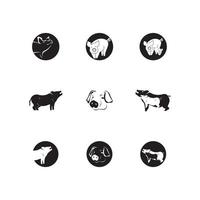 cerdo, icono, y, símbolo, vector, ilustración vector