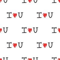 seamless pattern with inscription I love you. Vector illustration