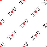 seamless pattern with inscription I love you. Vector illustration