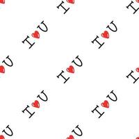 seamless pattern with inscription I love you. Vector illustration