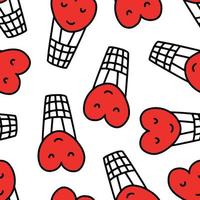 Seamless pattern with heart-shaped balloons. vector illustration