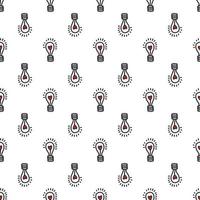 Seamless pattern with light bulbs with a heart vector