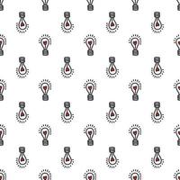 Seamless pattern with light bulbs with a heart vector