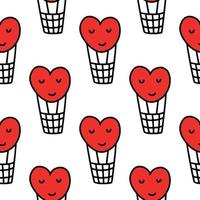 Seamless pattern with heart-shaped balloons. vector illustration