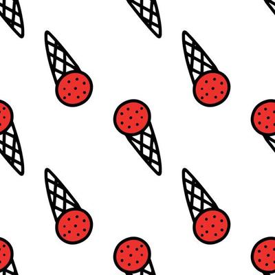 Seamless pattern with ice cream in a cone.