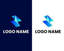 plantilla de diseño de logotipo de empresa moderna letra z y h vector