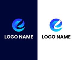 plantilla de diseño de logotipo de empresa moderna letra e vector