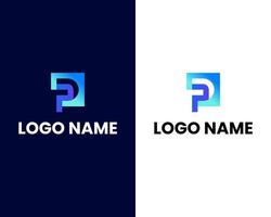 letter p with 5 logo design template vector