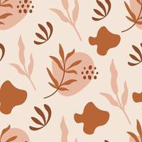 Botanical seamless pattern with liquid abstract shapes vector