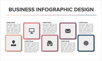 Modern Infographic Design element presentation powerpoint Background flat color vector