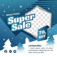 Winter Sale Promo Template Design vector