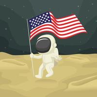 Astronaut Landing on Mars vector