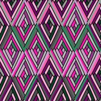 Zig zag tile ornament. Hand drawn rhombus mosaic seamless pattern. Vintage boho background. vector